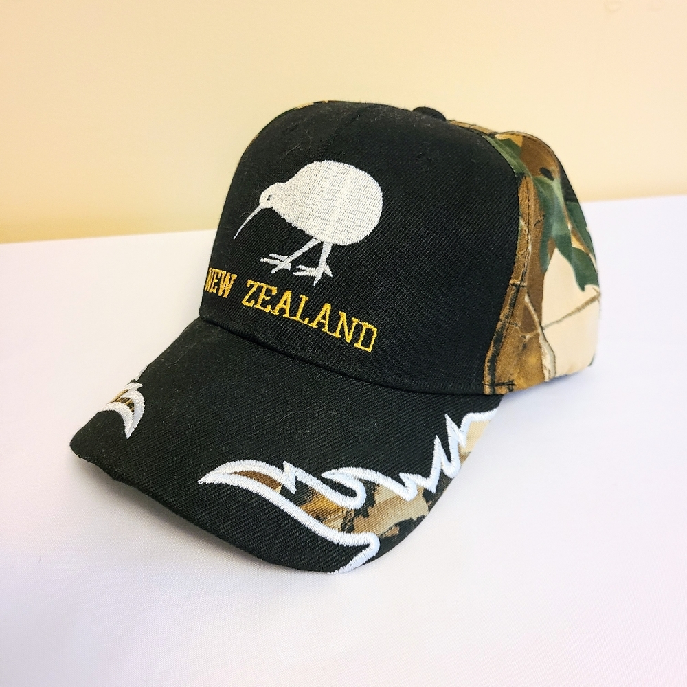 5/$30 New Zealand Kiwi National Bird Camouflage Flame & Black Ball Cap Hat